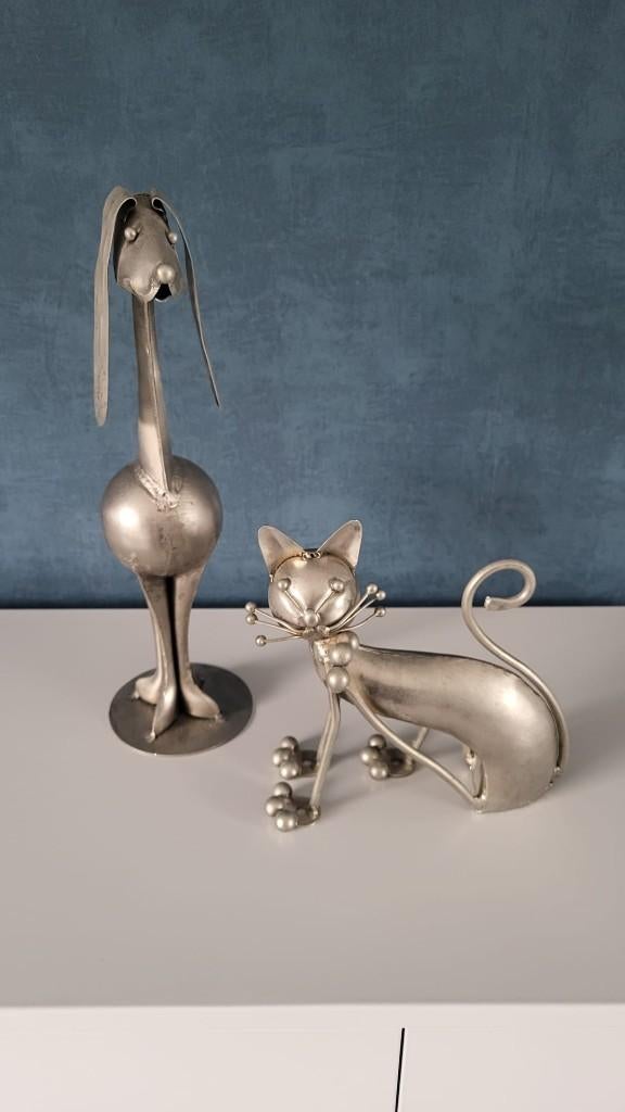 Metalen beeldjes, Huis en Inrichting, Ophalen of Verzenden, Zo goed als nieuw, Zilver, Metaal