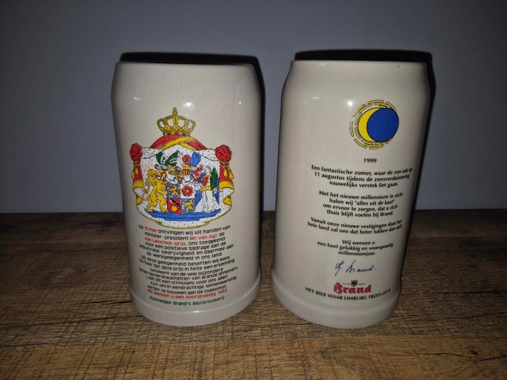 Brand Bierpullen 1999 - Set van 2, Verzamelen, Ophalen of Verzenden