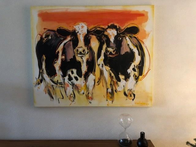 Modern schilderij van Ferdinand Schönberger - Koeien, Antiek en Kunst, Kunst | Schilderijen | Modern, Ophalen