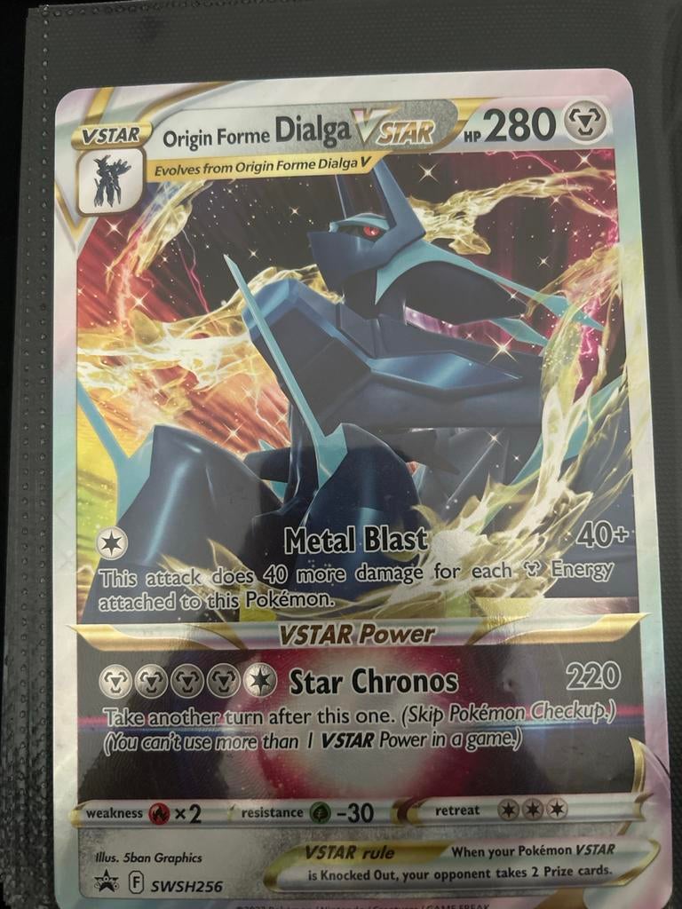 Origin Forme Dialga VSTAR SWSH256 Oversized Pokémon Kaart, Ophalen of Verzenden, Zo goed als nieuw