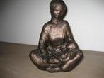Mariabeeld Maria beeld Jesus bronskleur moeder met kind, Ophalen of Verzenden, Gebruikt, Beeld(je), Christendom | Katholiek