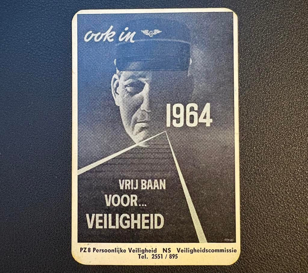 Kartonnen jaarkalender NS (1964), Ophalen of Verzenden, Gebruikt, Trein