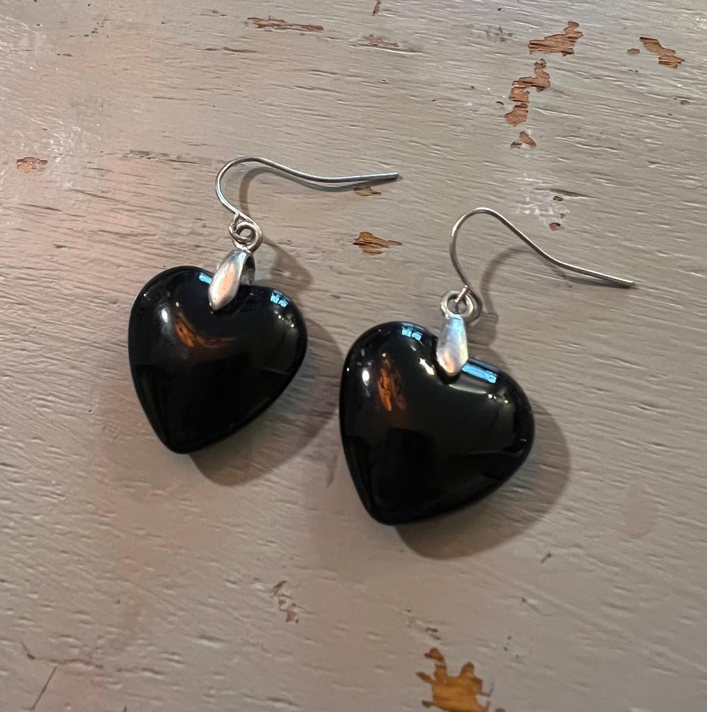 Vintage toermalijn zilveren halfedelstenen oorbellen hangers, Sieraden, Tassen en Uiterlijk, Oorbellen, Hangers, Ophalen of Verzenden