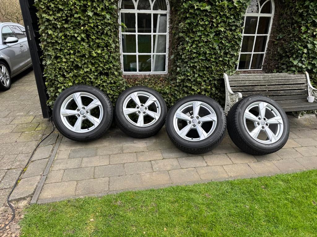 Audi A6 winterbanden op lichtmetalen velgen, Ophalen, 18 inch, Gebruikt, Banden en Velgen