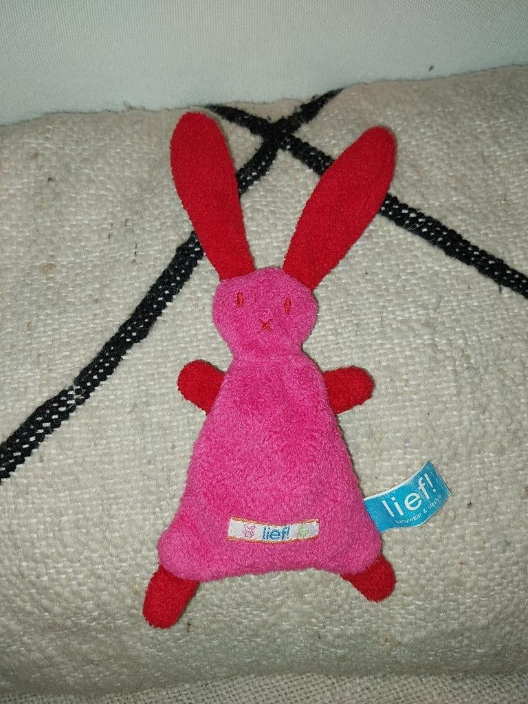 Lief! roze konijn knuffeldoekje, Ophalen of Verzenden, Zo goed als nieuw, Overige typen