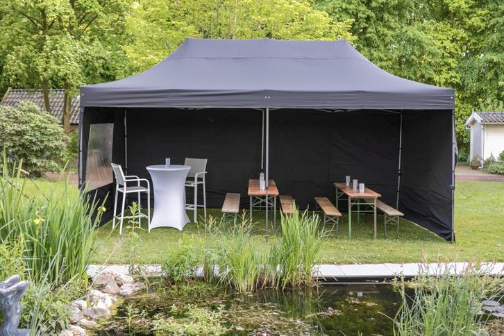 Partytent / Easy-Up Tent Verhuur ,Tuinfeest, BBQ, Verjaardag, Hobby en Vrije tijd, Feestartikelen | Verhuur, Nieuw, Verjaardag
