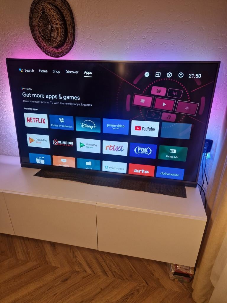 PHILIPS AMBILIGHT ANDROID SMART TV 55 INCH 100HZ 4K UHD, Audio, Tv en Foto, Televisies, Philips, Ophalen of Verzenden, Zo goed als nieuw