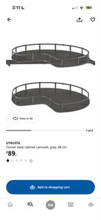Nieuwe IKEA UTRUSTA hoekcarrousel - grijs, 88 cm, 75 cm of meer, Nieuw, Grijs, 50 tot 100 cm