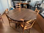 IKEA MÖRBYLÅNGA ronde eettafel met kleine kras + stoelen, Ophalen, Gebruikt, Rond, Vier personen