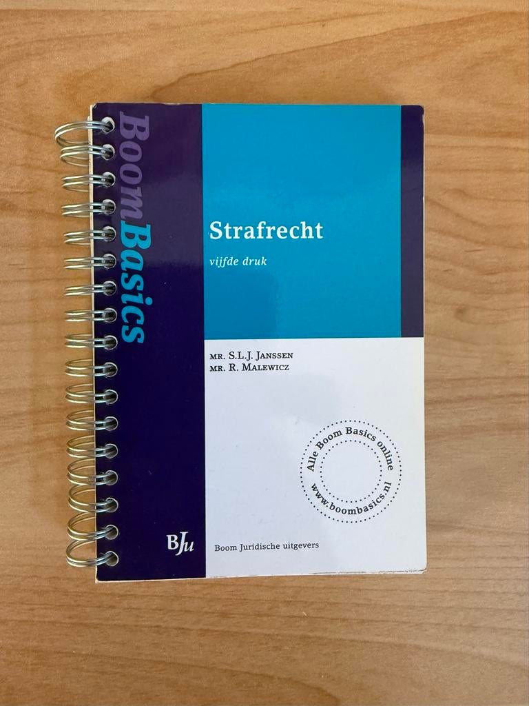 Boom Basics Strafrecht vijfde druk, Ophalen of Verzenden, Gamma, Gelezen, HBO