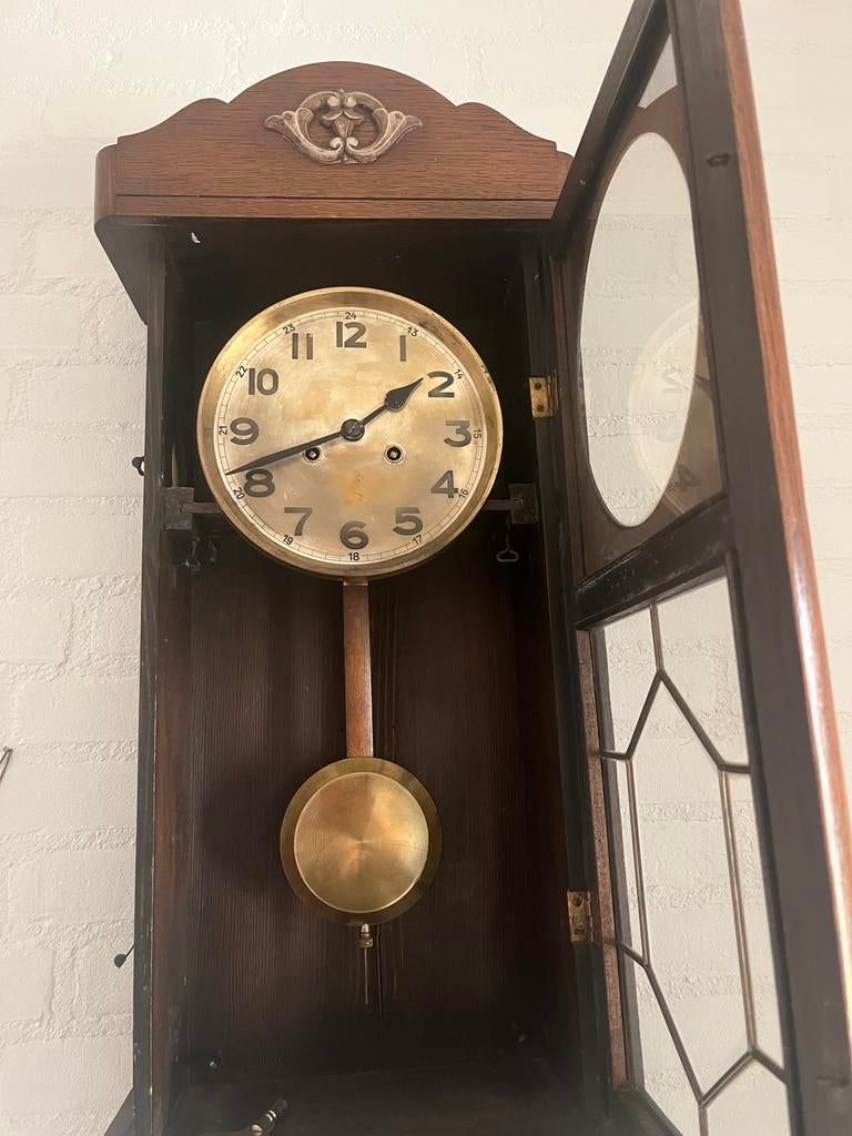 Junghans wandklok art deco van eikenhour., Ophalen of Verzenden