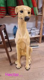 Grote Bassano Windhond Beeld - Vintage Keramiek, Ophalen, Zo goed als nieuw, Dier