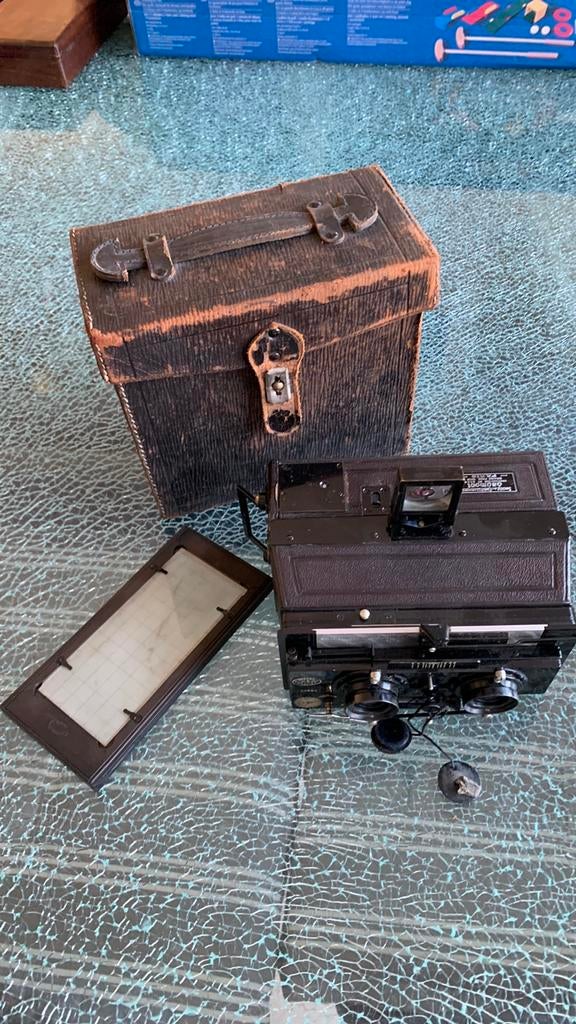 Gaumont Stereo camera model spido met Perigraphe lenzen, Verzenden, Voor 1940, Fototoestel