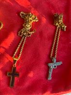 Gouden RVS Kettingen met Hanger - Kruis & Pistool Design, Nieuw, Ophalen of Verzenden, Goud, Overige materialen