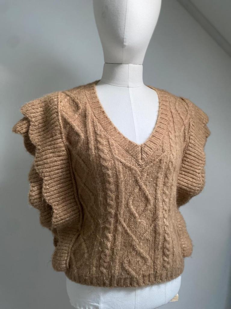 NIEUW Mooi bruin gebreid gilet merk Zara (maat S), Kleding | Dames, Truien en Vesten, Maat 38/40 (M), Bruin, Zara, Nieuw