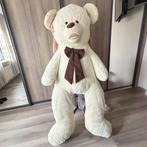 witte teddybeer met bruine strik - Zo goed als nieu, Kinderen en Baby's, Speelgoed | Knuffels en Pluche, Ophalen of Verzenden