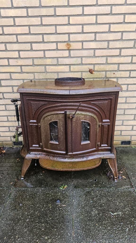 Unieke Vintage Houtkachel / Buitenhaard, Ophalen, Gebruikt
