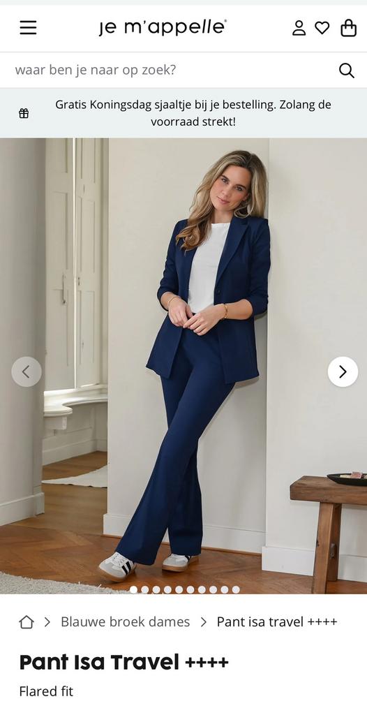 Flare travelstof, Je m”appelle maat M lengte 30’’, Kleding | Dames, Broeken en Pantalons, Maat 38/40 (M), Overige kleuren, Ophalen of Verzenden