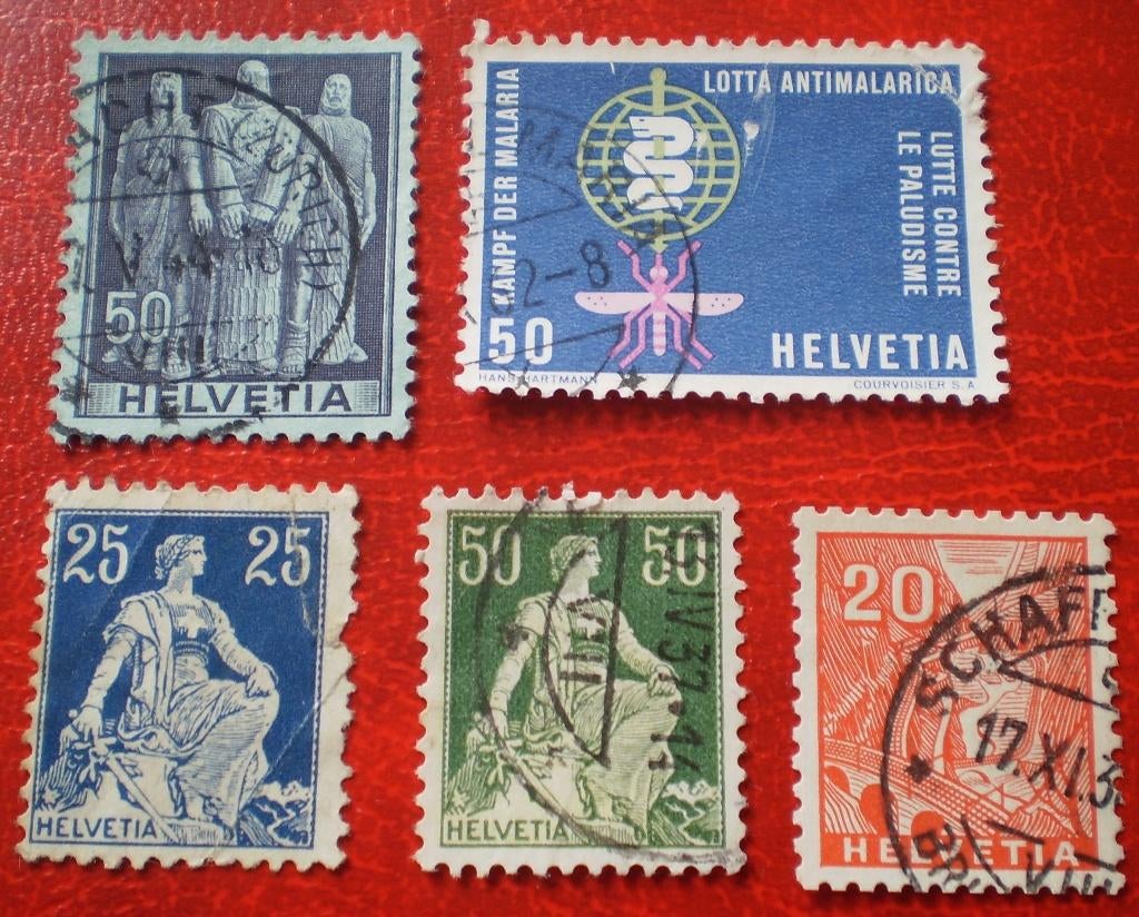 Helvetia / Zwitserland - 5x Varia, Postzegels en Munten, Postzegels | Europa | Zwitserland, Verzenden, Gestempeld