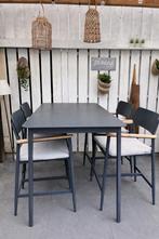 Antracietkleurige bartafel Intratuin met 4 krukken, Ophalen, 4 zitplaatsen, Gebruikt, Eettafel