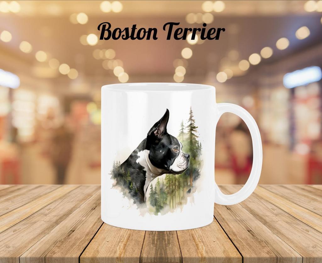 Boston Terriër profiel mok, Verzenden, Nieuw, Overige stijlen, Kop(pen) en/of Schotel(s)