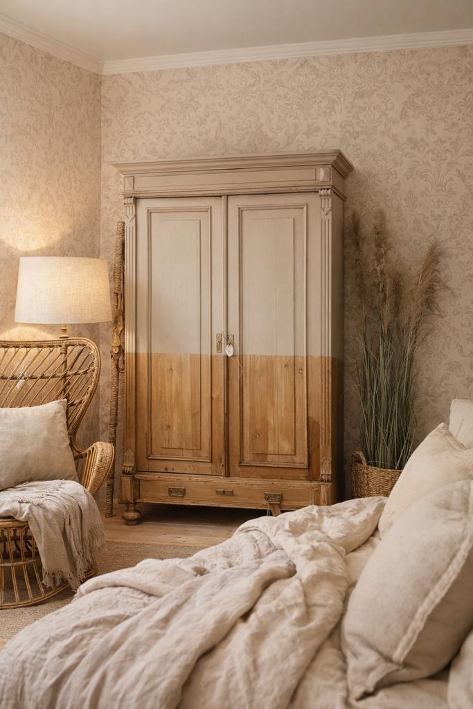 Vintage houten linnenkast kledingkast meidenkast buffetkast, Kinderen en Baby's, Kinderkamer | Commodes en Kasten, 105 cm of meer