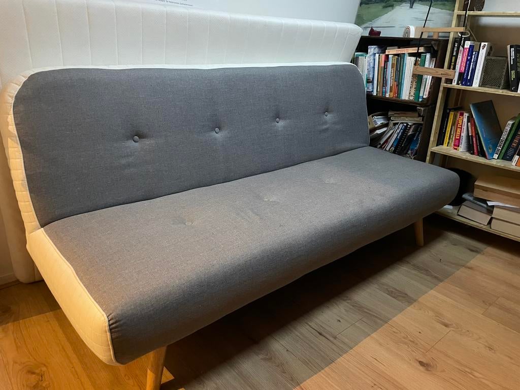 Slaapbank 190x115, Zo goed als nieuw, Twijfelaar, 120 cm, Grijs