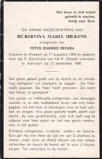 Hilkens Hubertina 1924 Wessem 1966 Ittervoort, Ophalen of Verzenden, Bidprentje
