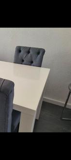 5x eettafel stoelen antraciet / donker grijs ZGAN, Ophalen, Zo goed als nieuw, Stof, Grijs