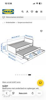 IKEA Släkt bed met onderbed en opberger, Huis en Inrichting, Verstelbaar, 90 cm, Eenpersoons, Wit