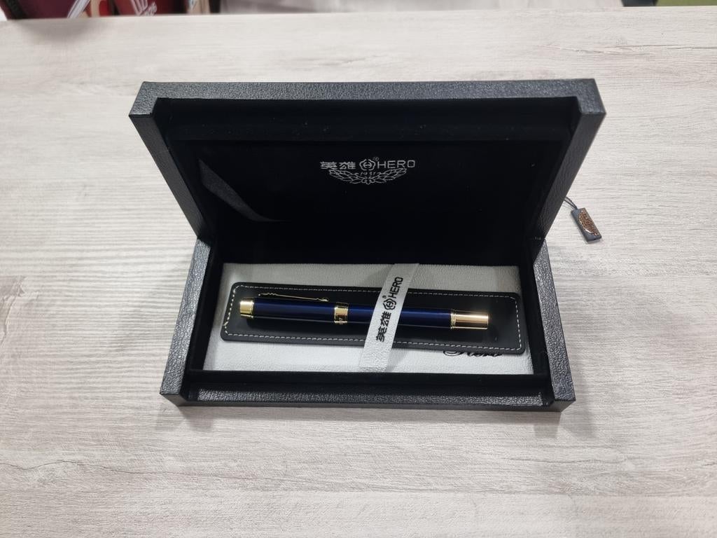 Hero vulpen | blauw/goud | nieuw in doos, Ophalen of Verzenden, Nieuw