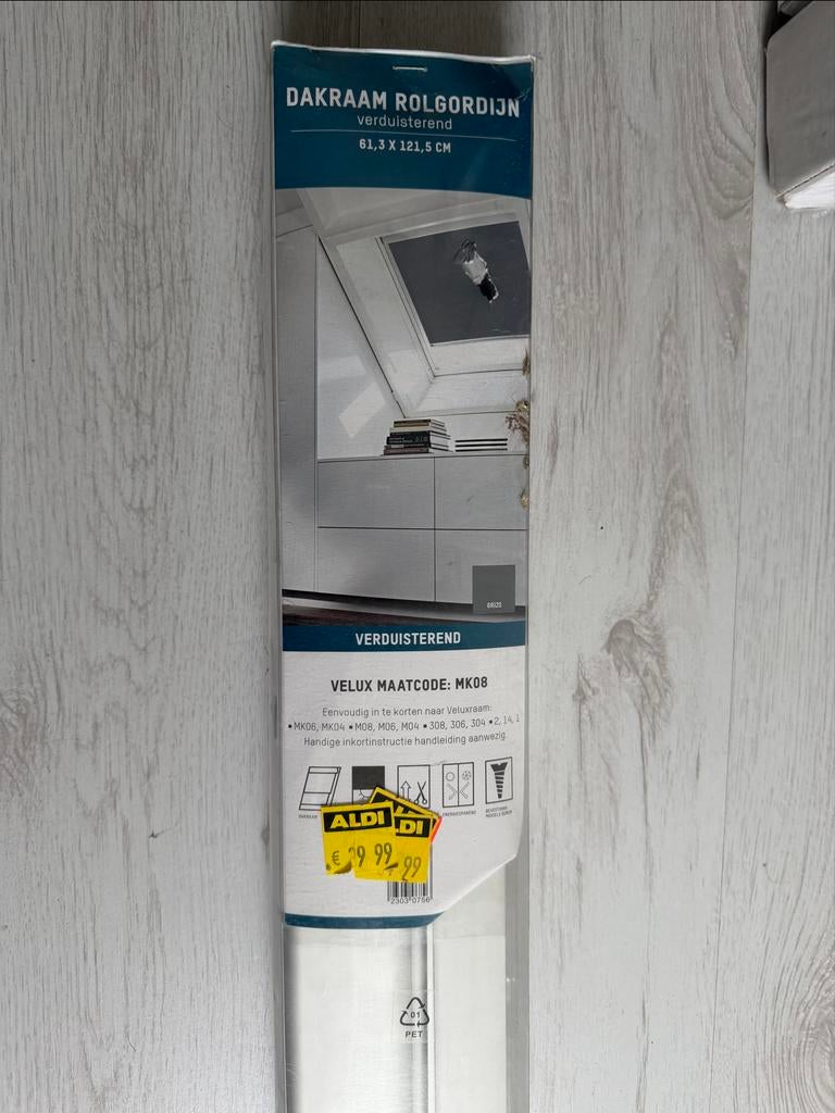 Dakraam rolgordijn verduisterend 61,3 x 121,5 cm, Ophalen, 100 tot 150 cm, Nieuw, 50 tot 100 cm