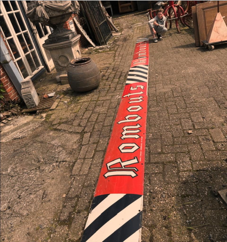 oude tram reclame koffie Rombouts emaille bord emaillebord, Ophalen of Verzenden, Gebruikt, Reclamebord