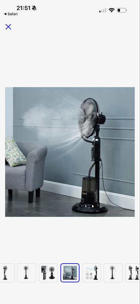 Mist staande ventilator 75W 3,2L, Witgoed en Apparatuur, Ventilatoren, Ophalen, Zo goed als nieuw, Statiefventilator