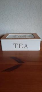 NIEUW THEEKISTJE HOUT, Ophalen of Verzenden, Nieuw, Rechthoekig, Hout