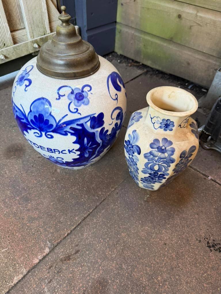 Blauw witte vazen, Antiek en Kunst, Ophalen of Verzenden