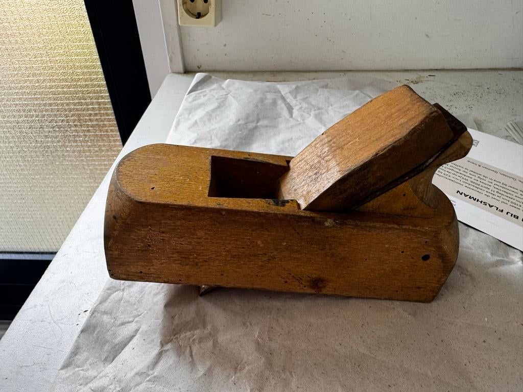 Vintage houten schaaf - Klassiek gereedschap voor houtbewerk, Doe-het-zelf en Verbouw, Ophalen, Gebruikt