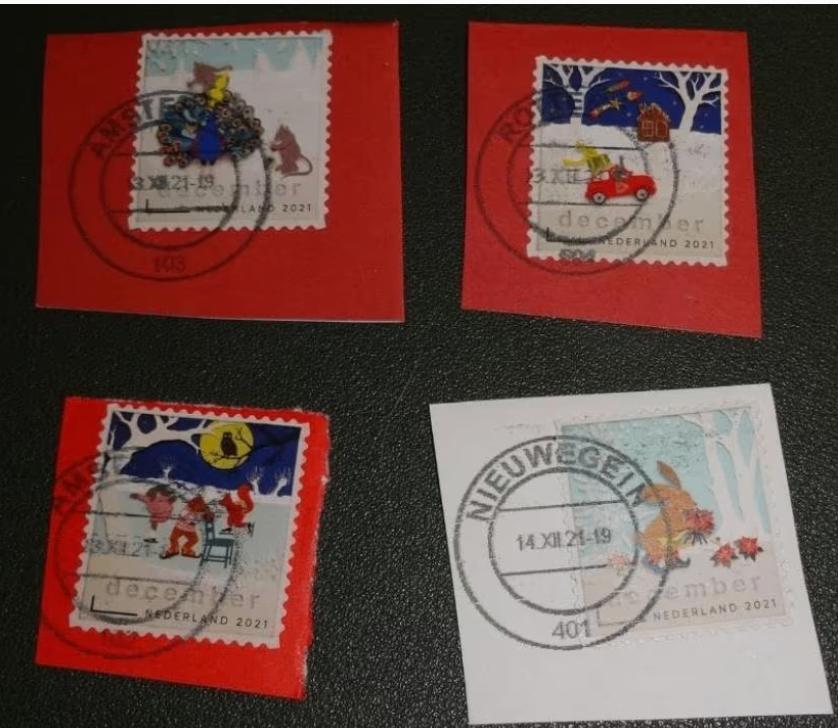 4 x Decemberzegels - 2021 - Pauw - Haas - Auto - Schaatsen, Postzegels en Munten, Verzenden, Na 1940, Gestempeld