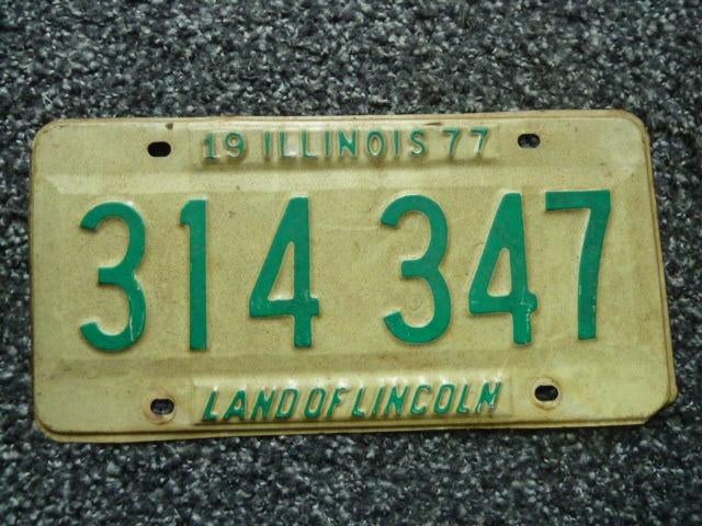Kentekenplaat licenseplate Illinois 77 USA, Verzenden, Gebruikt, Auto's