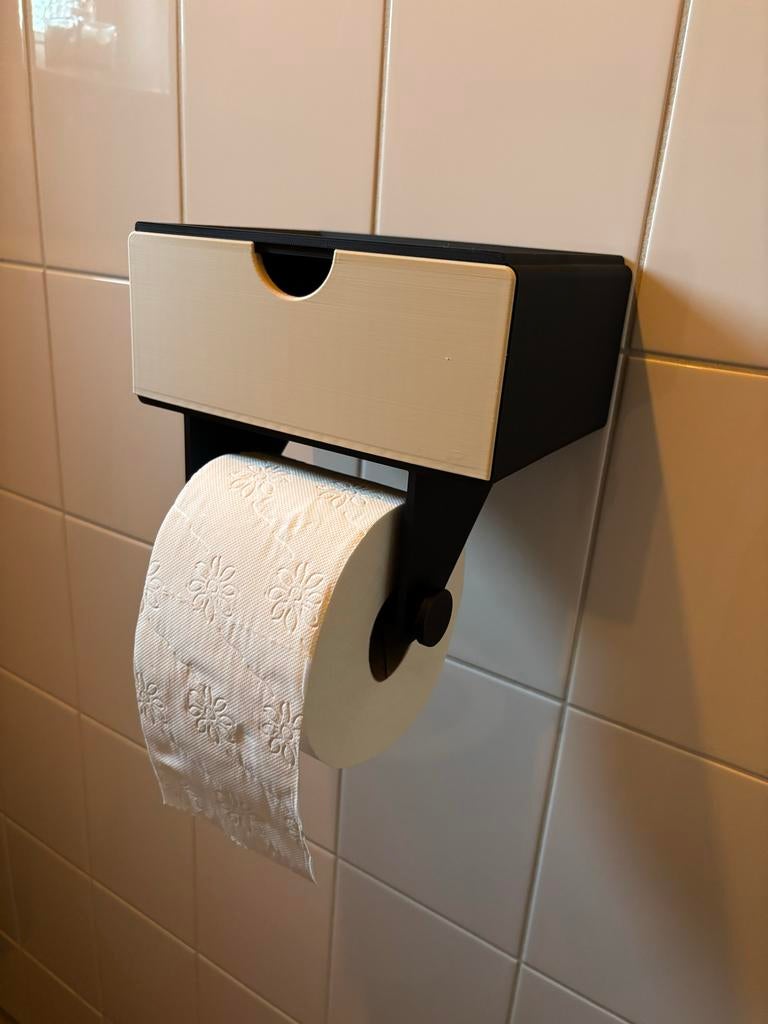 Toiletrolhouder met opbergvakje, Ophalen of Verzenden, Nieuw, Zwart, Overige typen