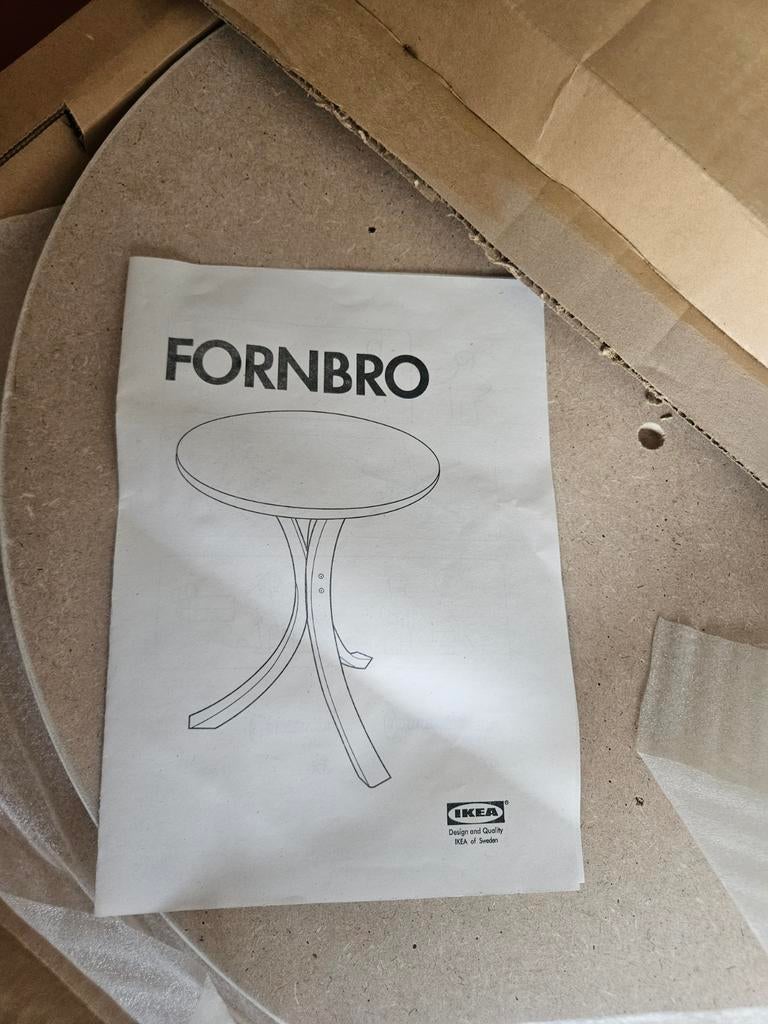 Ikea fornbro bijzettafel, Minder dan 55 cm, Rond, Nieuw, Hout