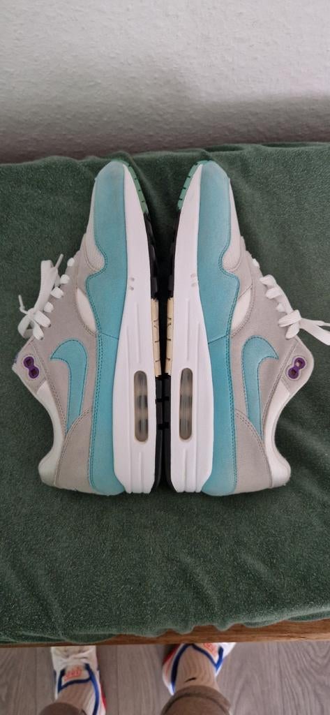 Nike air max 1 Aniversary Aqua, Ophalen of Verzenden, Zo goed als nieuw, Blauw