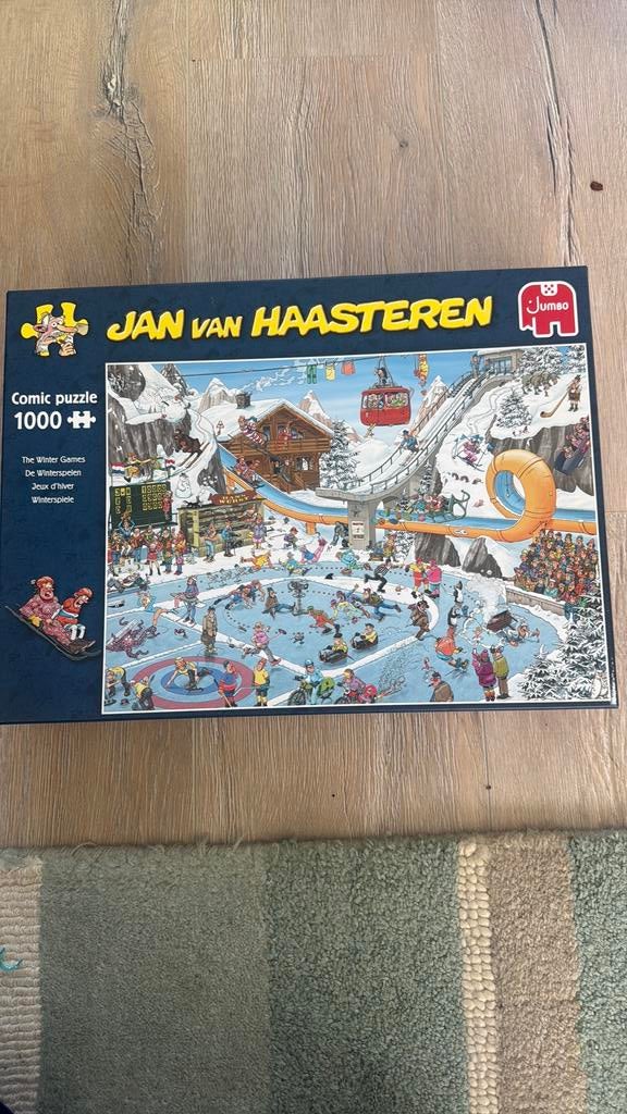 Jan van haasteren De Winterspelen 1000, Hobby en Vrije tijd, Denksport en Puzzels, Ophalen of Verzenden, 500 t/m 1500 stukjes