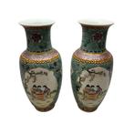 Paar Chinees famille rose vazen, 20e eeuw, Antiek en Kunst, Ophalen of Verzenden