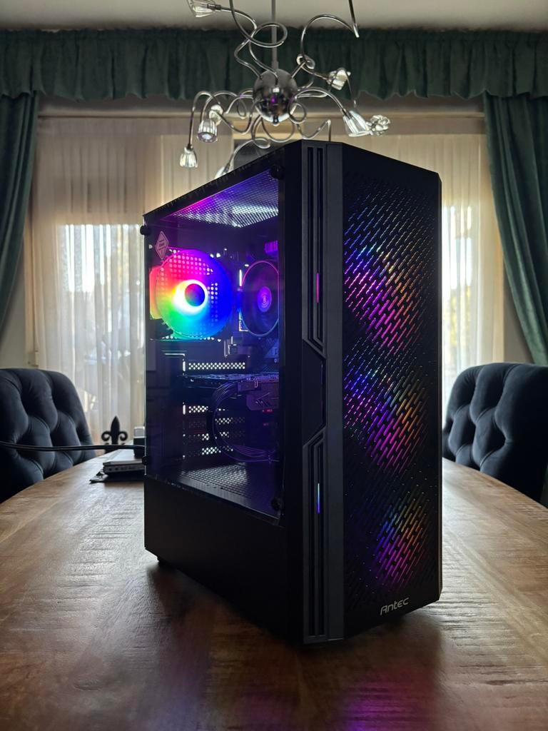 Game PC Ryzen 5-2600/GTX1070/16GB/512NVME/1TB HDD/RGB, Computers en Software, Desktop Pc's, Ophalen, Gebruikt, Virtual Reality