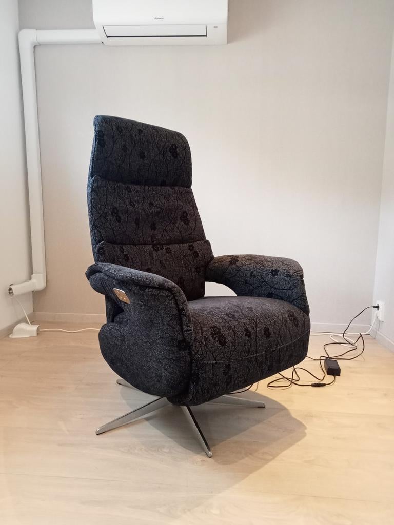 Mooie design elektrische relax fauteuil stof, Huis en Inrichting, Fauteuils, Gebruikt, Design, 75 tot 100 cm, Ophalen of Verzenden
