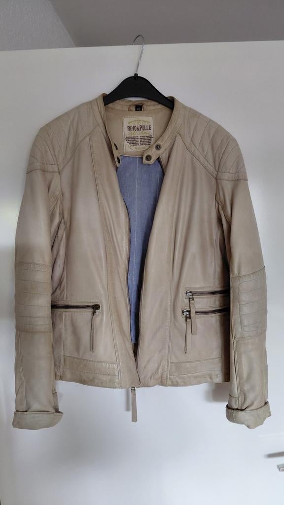 Motorjasje maat 42 (L), Kleding | Dames, Jassen | Zomer, Beige, Maat 42/44 (L), Ophalen of Verzenden, Zo goed als nieuw
