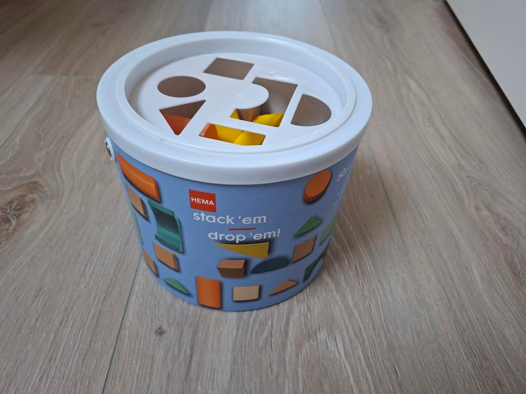HEMA houten blokken set 48 stuks, Ophalen of Verzenden, Gebruikt, Overige merken