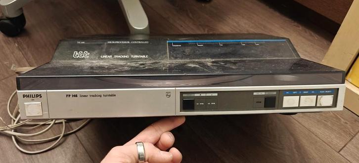 Philips FP146 platenspeler – werkend / vintage – met kap, Audio, Tv en Foto, Platenspelers, Gebruikt, Platenspeler, Philips, Ophalen