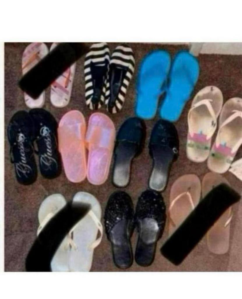 Pakket slippers Guess Ralph Lauren Primark maat 38, Slippers, Overige kleuren, Ophalen of Verzenden, Gedragen